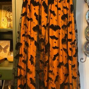 Chicwish Halloween Bat Print A-Line Skirt